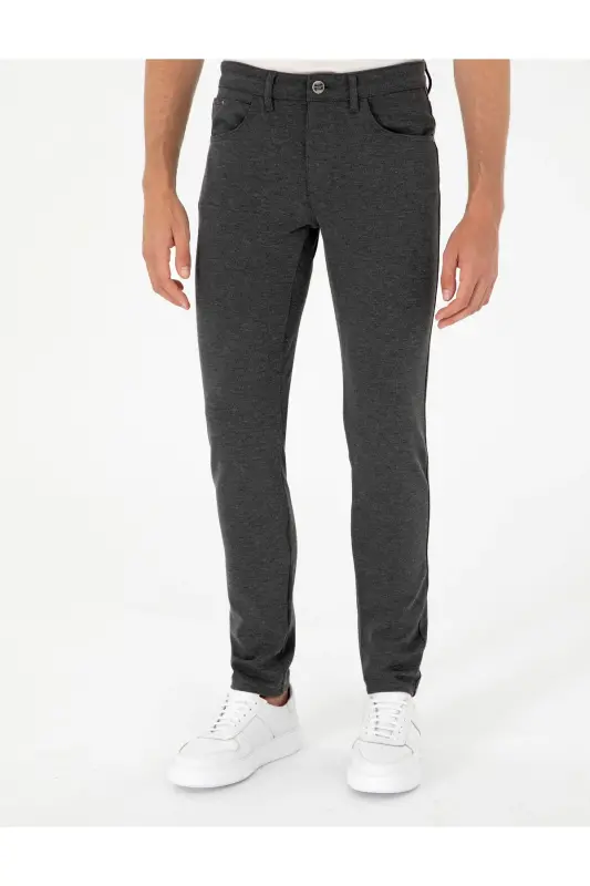 Antrasit Slim Fit Kanvas Pantolon 50295933-VR006 - Antrasit - 2