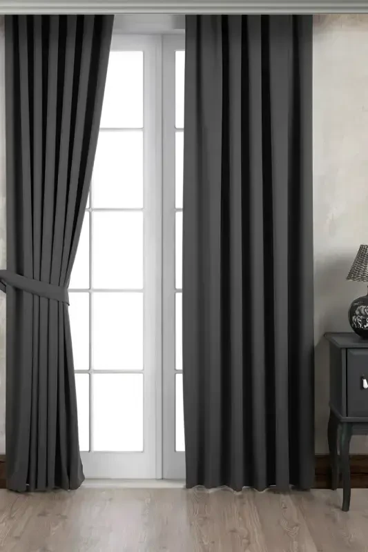 Antratsit Blackout Quyosh O'tkazmaydigan Qoraytma Fon Parda-Antratsit - SELERTEKS HOME