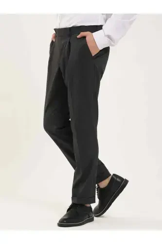 Antratsit Erkak Slim Fit Baliqtsirti Naqshli Klassik - DUFY (1)