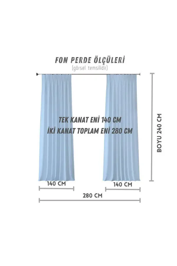 Antratsit qoraytma %100 Blackout tekis tikuv fon pardalari - 2