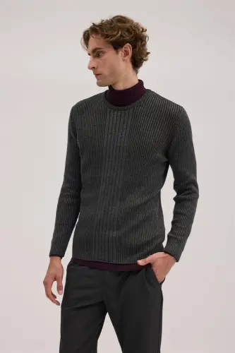 Antratsit Slim Fit naqshli Velosiped yoqali Trikotaj - 1