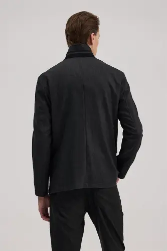 Antratsit Slim Fit Yoqa yoqali Patli Kurtka - 4