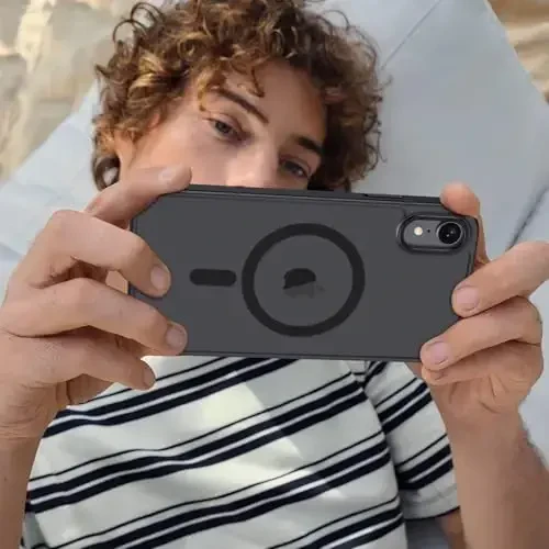 Anuck Case for iPhone 11 Case Magnetic Phone Case Compatible with MagSafe, Soft TPU Bumper Hard Translucent Matte Back Slim Fit Shockproof Protective Cover for Men Women Girls - Black - 6