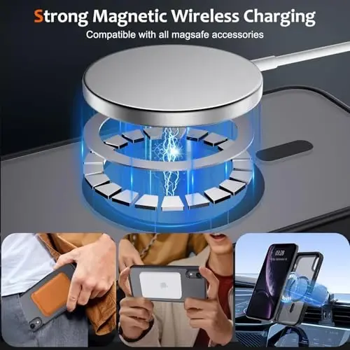Anuck Case for iPhone 11 Case Magnetic Phone Case Compatible with MagSafe, Soft TPU Bumper Hard Translucent Matte Back Slim Fit Shockproof Protective Cover for Men Women Girls - Black - 2