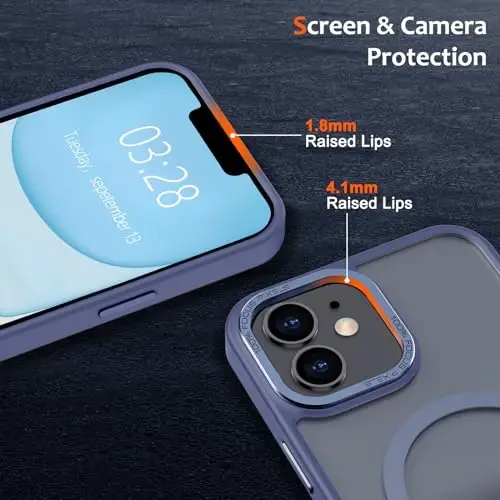 Anuck Case for iPhone 11 Case Magnetic Phone Case Compatible with MagSafe, Soft TPU Bumper Hard Translucent Matte Back Slim Fit Shockproof Protective Cover for Men Women Girls - Blue - 3