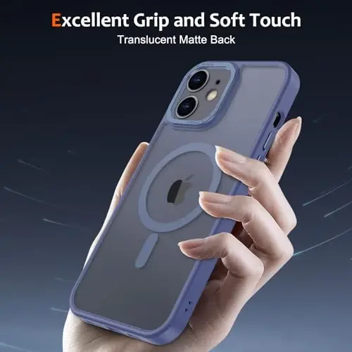 Anuck Case for iPhone 11 Case Magnetic Phone Case Compatible with MagSafe, Soft TPU Bumper Hard Translucent Matte Back Slim Fit Shockproof Protective Cover for Men Women Girls - Blue - 5