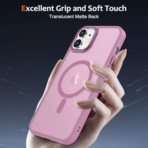 Anuck Case for iPhone 11 Case Magnetic Phone Case Compatible with MagSafe, Soft TPU Bumper Hard Translucent Matte Back Slim Fit Shockproof Protective Cover for Men Women Girls - Grape Purple - 5