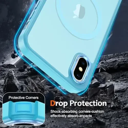 Anuck Case for iPhone 11 Case Magnetic Phone Case Compatible with MagSafe, Soft TPU Bumper Hard Translucent Matte Back Slim Fit Shockproof Protective Cover for Men Women Girls - Lake Blue - 7