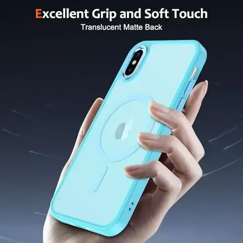 Anuck Case for iPhone 11 Case Magnetic Phone Case Compatible with MagSafe, Soft TPU Bumper Hard Translucent Matte Back Slim Fit Shockproof Protective Cover for Men Women Girls - Lake Blue - 9