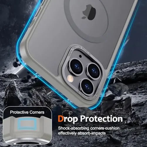 Anuck Case for iPhone 11 Case Magnetic Phone Case MagSafe bilan mos, Yumshoq TPU Bumper Qattiq Translusent Matte Orqa Slim Fit Zarba o'tkazmaydigan himoya qopqog'i Erkaklar Ayollar Qizlar uchun - Kulrang - 4