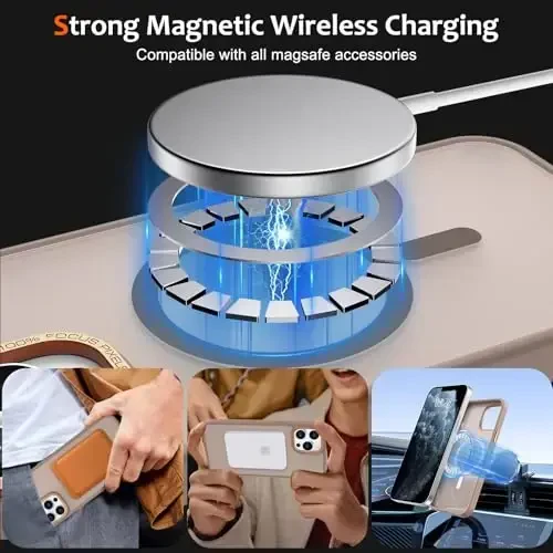 Anuck Case for iPhone 11 Pro Max Case Magnetic Phone Case Compatible with MagSafe, Soft TPU Bumper Hard Translucent Matte Back Slim Fit Shockproof Protective Cover for Men Women Girls - Brown - Modazone (1)