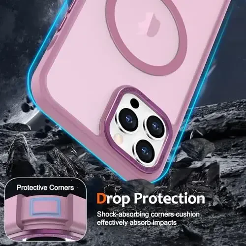 Anuck Case for iPhone 11 Pro Max Case Magnetic Phone Case Compatible with MagSafe, Soft TPU Bumper Hard Translucent Matte Back Slim Fit Shockproof Protective Cover for Men Women Girls - Grape Purple - 4