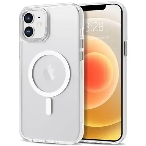 Anuck Case for iPhone 12 Case Magnetic Phone Case Compatible with MagSafe, Soft TPU Bumper Hard Translucent Matte Back Slim Fit Shockproof Protective Cover for Men Women Girls - White 