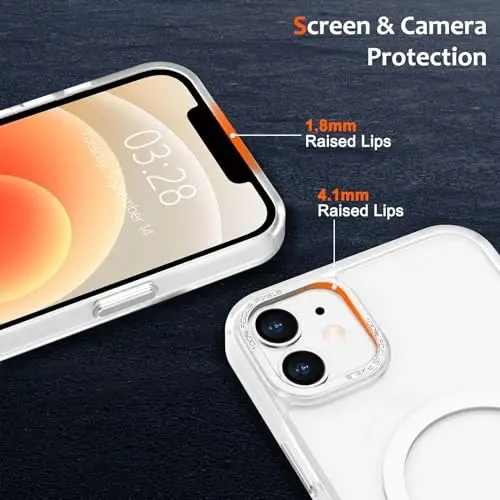 Anuck Case for iPhone 12 G'ilofi MagSafe bilan mos keladigan magnit telefon g'ilofi, yumshoq TPU bamperli qattiq shaffof mat orqa Slim Fit zarbga chidamli himoya qopqog'i erkaklar ayollar qizlar uchun - Oq - 3