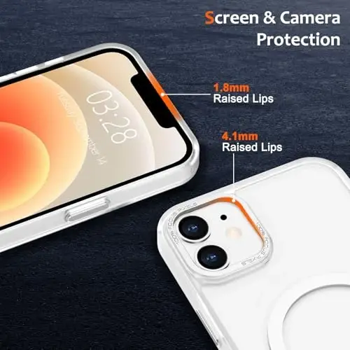 Anuck Case for iPhone 12 Mini Case Magnetic Phone Case Compatible with MagSafe, Soft TPU Bumper Hard Translucent Matte Back Slim Fit Shockproof Protective Cover for Men Women Girls - White - 10