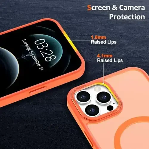 Anuck Case for iPhone 12 Pro Case Magnetic Phone Case Compatible with MagSafe, Soft TPU Bumper Hard Translucent Matte Back Slim Fit Shockproof Protective Cover for Men Women Girls - Orange - 10