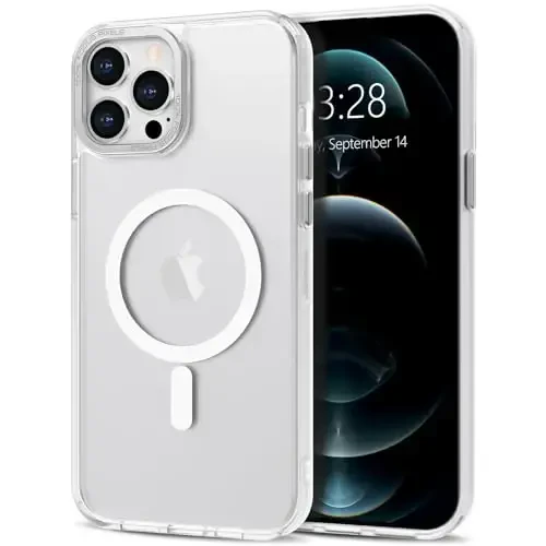 Anuck Case for iPhone 12 Pro Case Magnetic Phone Case Compatible with MagSafe, Soft TPU Bumper Hard Translucent Matte Back Slim Fit Shockproof Protective Cover for Men Women Girls - White - 1