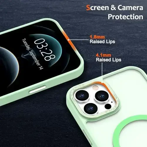 Anuck Case for iPhone 12 Pro Case Magnetic Phone Case MagSafe bilan mos, Yumshoq TPU Bumper Qattiq Yarim Shaffof Matte Orqa Slim Fit Zarba o'tkazmaydigan Himoya Qopqog'i Erkaklar Ayollar Qizlar uchun - Yashil - 3
