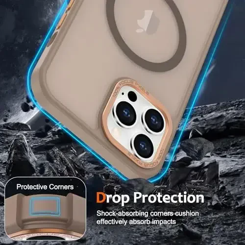 Anuck Case for iPhone 12 Pro Max Case Magnetic Phone Case Compatible with MagSafe, Soft TPU Bumper Hard Translucent Matte Back Slim Fit Shockproof Protective Cover for Men Women Girls - Brown - 7