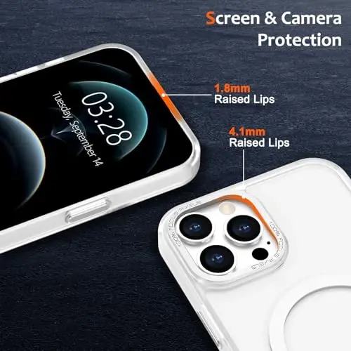 Anuck Case for iPhone 12 Pro Max Case Magnetic Phone Case MagSafe bilan mos, yumshoq TPU bamper qattiq yarim shaffof mat orqa Slim Fit zarbaga chidamli himoya qopqog'i erkaklar ayollar qizlar uchun - Oq - 3