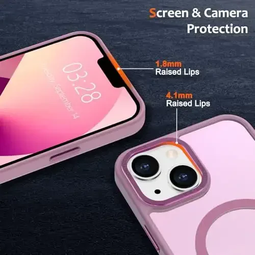 Anuck Case for iPhone 13 Case Magnetic Phone Case Compatible with MagSafe, Soft TPU Bumper Hard Translucent Matte Back Slim Fit Shockproof Protective Cover for Men Women Girls - Grape Purple - 3