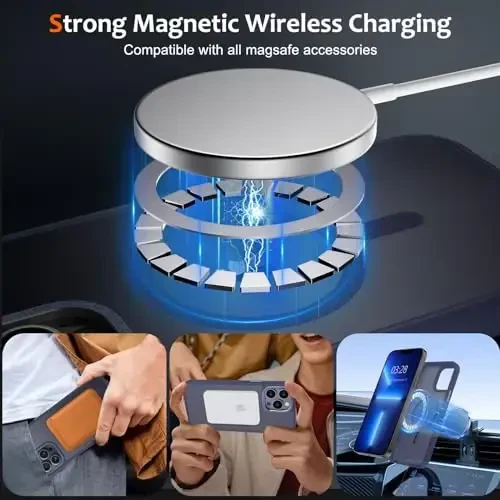 Anuck Case for iPhone 13 Pro Max Case Magnetic Phone Case Compatible with MagSafe, Soft TPU Bumper Hard Translucent Matte Back Slim Fit Shockproof Protective Cover for Men Women Girls - Dark Blue - ANUCK (1)