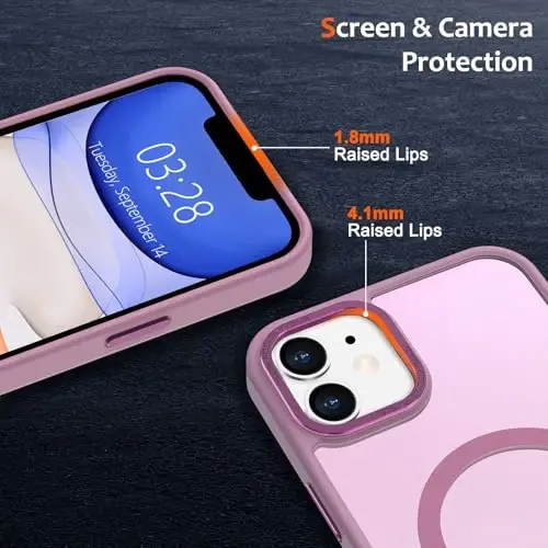 Anuck Case for iPhone 14 Case Magnetic Phone Case Compatible with MagSafe, Soft TPU Bumper Hard Translucent Matte Back Slim Fit Shockproof Protective Cover for Men Women Girls - Grape Purple - 3