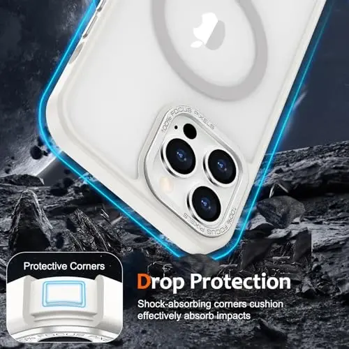 Anuck Case for iPhone 14 Pro Case Magnetic Phone Case Compatible with MagSafe, Soft TPU Bumper Hard Translucent Matte Back Slim Fit Shockproof Protective Cover for Men Women Girls - Cream White - 10