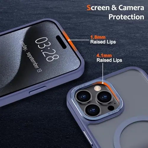 Anuck Case for iPhone 15 Pro Max Case Magnetic Phone Case Compatible with MagSafe, Soft TPU Bumper Hard Translucent Matte Back Slim Fit Shockproof Protective Cover for Men Women Girls - Blue - 3