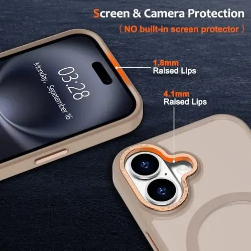 Anuck Case for iPhone 16 Case Magnetic Phone Case Compatible with MagSafe, Soft TPU Bumper Hard Translucent Matte Back Slim Fit Shockproof Protective Cover for Men Women Girls - Brown - 3