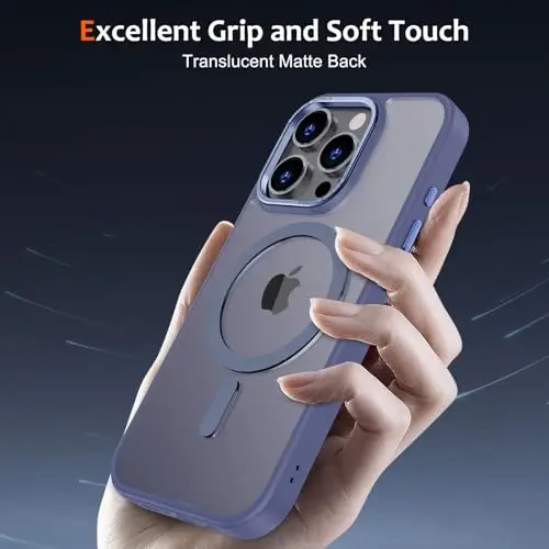 Anuck Case for iPhone 16 Pro Max Case Magnetic Phone Case Compatible with MagSafe, Soft TPU Bumper Hard Translucent Matte Back Slim Fit Shockproof Protective Cover for Men Women Girls - Blue - 5