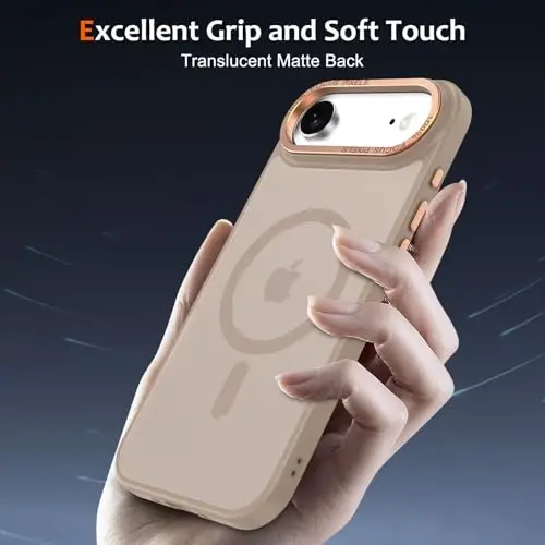 Anuck Case for iPhone Air Case Magnetic Phone Case Compatible with MagSafe, Soft TPU Bumper Hard Translucent Matte Back Slim Fit Shockproof Protective Cover 17 Air for Men Women Girls - Brown - 5