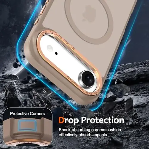 Anuck Case for iPhone Air Case Magnetic Phone Case Compatible with MagSafe, Soft TPU Bumper Hard Translucent Matte Back Slim Fit Shockproof Protective Cover 17 Air for Men Women Girls - Brown - 4
