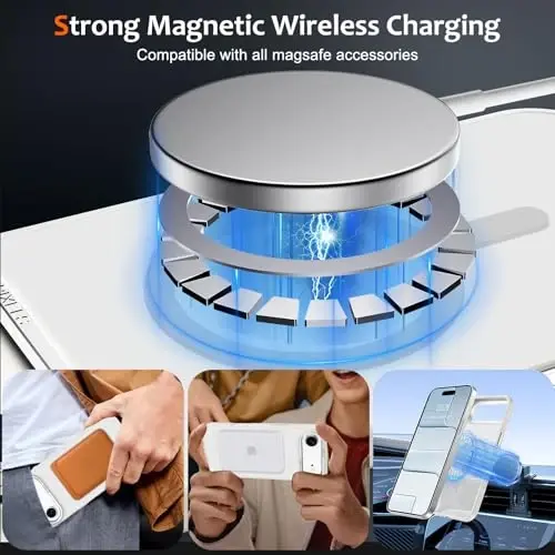 Anuck Case for iPhone Air Case Magnetic Phone Case Compatible with MagSafe, Soft TPU Bumper Hard Translucent Matte Back Slim Fit Shockproof Protective Cover 17 Air for Men Women Girls - Cream White - ANUCK (1)