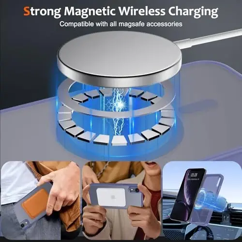 Anuck Case for iPhone XR Case Magnetic Phone Case Compatible with MagSafe, Soft TPU Bumper Hard Translucent Matte Back Slim Fit Shockproof Protective Case Cover for Men Women Girls - Blue - 2