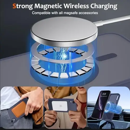 Anuck Case for iPhone XR Case Magnetic Phone Case Compatible with MagSafe, Soft TPU Bumper Hard Translucent Matte Back Slim Fit Shockproof Protective Case Cover for Men Women Girls - Dark Blue - 2