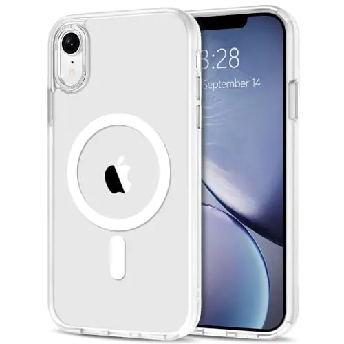 Anuck Case for iPhone XR Case Magnetic Phone Case Compatible with MagSafe, Soft TPU Bumper Hard Translucent Matte Back Slim Fit Shockproof Protective Case Cover for Men Women Girls - White 