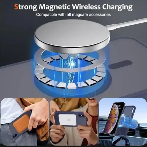 Anuck Case for iPhone Xs Max Case Magnetic Phone Case Compatible with MagSafe, Soft TPU Bumper Hard Translucent Matte Back Slim Fit Shockproof Protective Cover for Men Women Girls - Dark Blue - 2