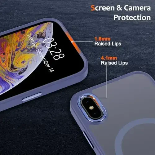Anuck for iPhone X Case, for iPhone Xs Case Magnetic Phone Case Compatible with MagSafe, Soft TPU Bumper Hard Translucent Matte Back Slim Fit Shockproof Protective Cover for Men Women Girls - Blue - 7
