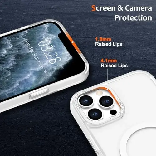 Anuck iPhone 11 Pro Max Kılıf, MagSafe Uyumlu Manyetik Telefon Kılıfı, Yumuşak TPU Tampon, Sert Yarı Saydam Mat Arka Yüzey, İnce, Darbeye Dayanıklı Koruyucu Kılıf, Erkekler, Kadınlar ve Kızlar İçin - Beyaz - 3