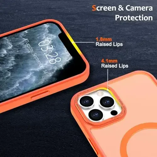 Anuck iPhone 11 Pro Max uchun g'ilof Magnit telefon g'ilofi MagSafe bilan mos keladi, Yumshoq TPU bamper Qattiq shaffof mat orqa Slim Fit zarbaga chidamli himoya qopqog'i erkaklar ayollar qizlar uchun - Apelsin - 3