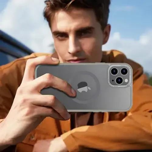 Anuck iPhone 11 Pro Max uchun g'ilof Magnitli telefon g'ilofi MagSafe bilan mos keladi, Yumshoq TPU bamperi Qattiq shaffof mat orqa Slim Fit zarbaga chidamli himoya qopqog'i erkaklar ayollar qizlar uchun - Kulrang - 6