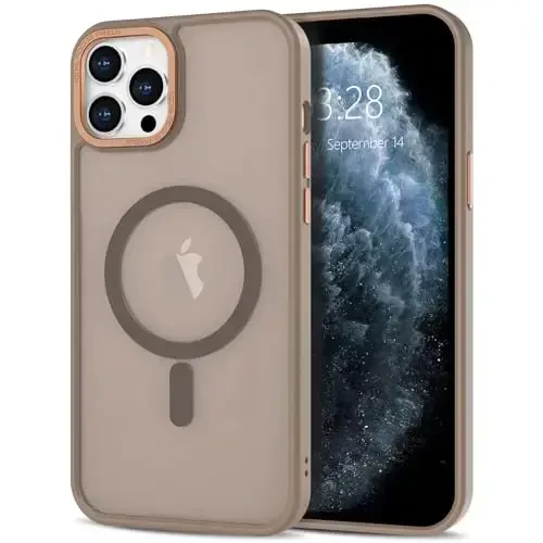 Anuck iPhone 11 Pro Max uchun gʻilof MagSafe bilan mos keladigan magnit telefon gʻilofi, yumshoq TPU bamper qattiq shaffof mat orqa Slim Fit zarbga chidamli himoya qopqogʻi erkaklar ayollar qizlar uchun - jigarrang - 1