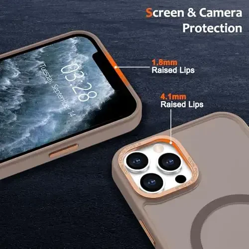 Anuck iPhone 11 Pro Max uchun gʻilof MagSafe bilan mos keluvchi magnit telefon gʻilofi, yumshoq TPU bamperli qattiq yarim shaffof mat orqa qismi yupqa zarbga chidamli himoya qopqogʻi erkaklar ayollar qizlar uchun - jigarrang - 3