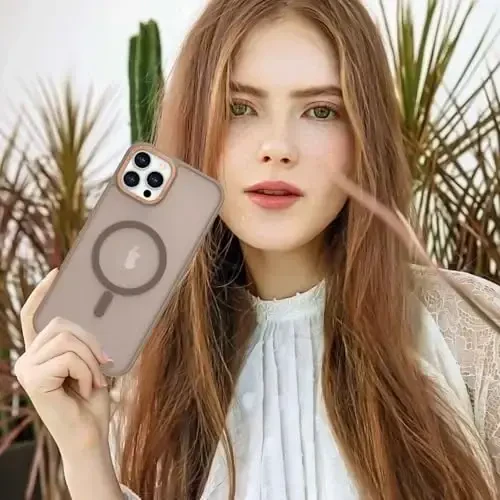 Anuck iPhone 11 Pro Max uchun gʻilof MagSafe bilan mos keluvchi magnit telefon gʻilofi, yumshoq TPU bamperli qattiq yarim shaffof mat orqa qismi yupqa zarbga chidamli himoya qopqogʻi erkaklar ayollar qizlar uchun - jigarrang - 6