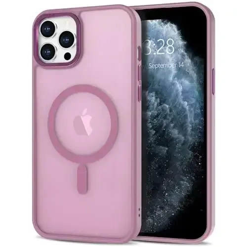 Anuck iPhone 11 Pro Max uchun g‘ilof MagSafe bilan mos keluvchi magnitli telefon g‘ilofi, yumshoq TPU bumperli qattiq yarim shaffof mat orqa, ingichka zarbga chidamli himoya qopqog‘i erkaklar, ayollar va qizlar uchun - to‘q binafsha - 1