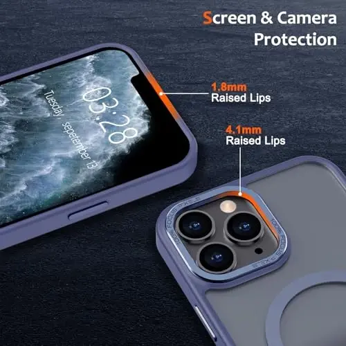 Anuck iPhone 11 Pro Max uchun g'ilof, MagSafe bilan mos magnitli telefon g'ilofi, yumshoq TPU bamperli qattiq yarim shaffof mat orqa tomon, erkaklar, ayollar va qizlar uchun ingichka zarbaga chidamli himoya g'ilofi - Moviy - 3