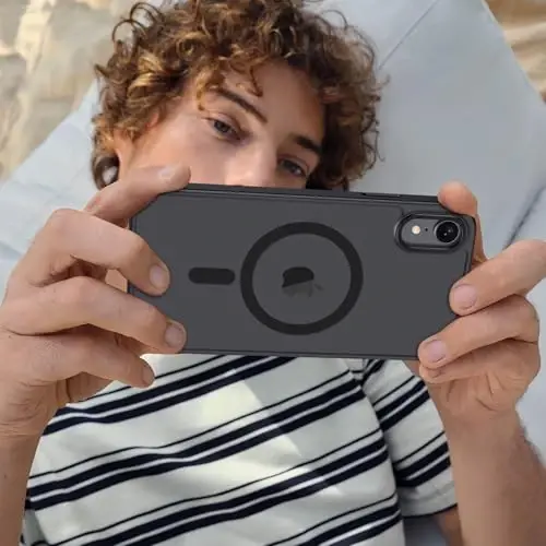 Anuck iPhone 11 uchun g‘ilof Magnitli telefon g‘ilofi MagSafe bilan mos keladi, Yumshoq TPU bamperli qattiq shaffof mat orqa Slim Fit zarbga chidamli himoya qopqog‘i erkaklar ayollar qizlar uchun - Qora - 6