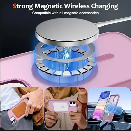 Anuck iPhone 11 uchun g'ilof Magnitli telefon g'ilofi MagSafe bilan mos keladi, Yumshoq TPU bamperli qattiq shaffof mat orqa Slim Fit zarbga chidamli himoya qopqog'i erkaklar ayollar qizlar uchun - uzum binafsha - 2