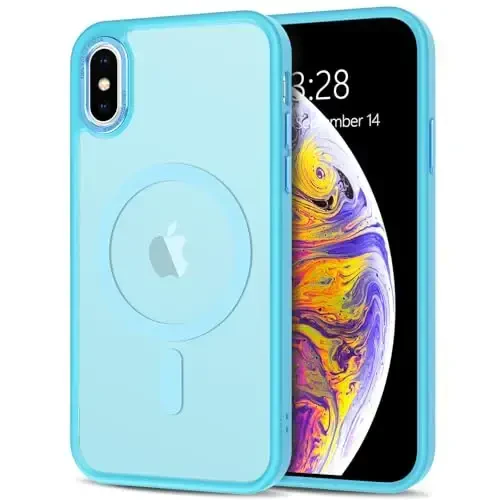 Anuck iPhone 11 uchun g'ilof MagSafe bilan mos keladigan magnit telefon g'ilofi, yumshoq TPU bamperi qattiq yarim shaffof mat orqa ingichka zarbga chidamli himoya qopqog'i erkaklar ayollar qizlar uchun - ko'k ko'l - ANUCK